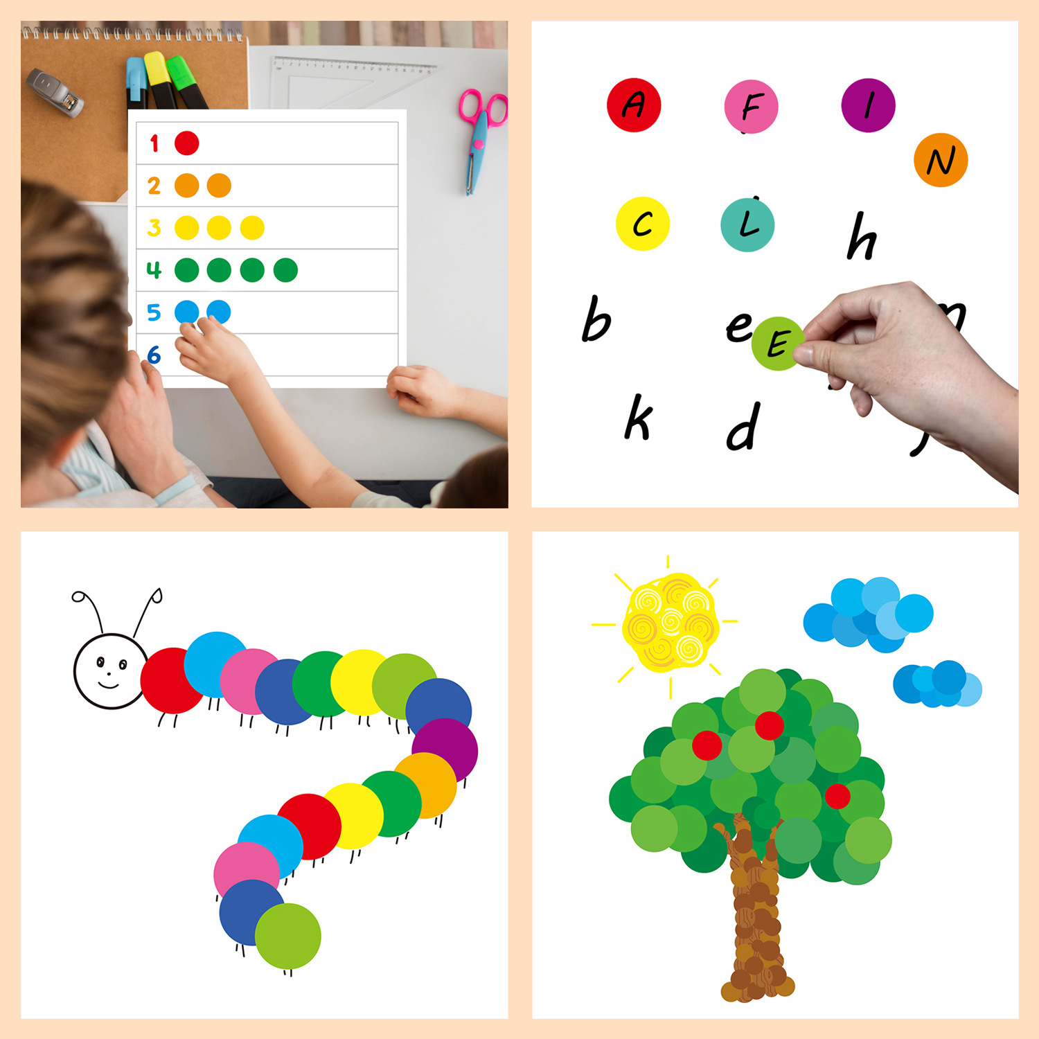 (2개) 컬러 도트 스티커, 도트 코딩, 분류 마크, 손으로 쓴 라벨, 자체 접착 씰, 보상용 라운드 스티커