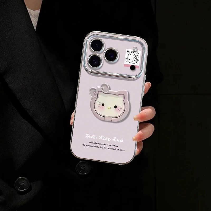 Suitable for Samsung A55 Mobile Phone Case, Cute Realmec75 Cat Stand, Redmi 14C New Model Pop 8 Lanyard for Women