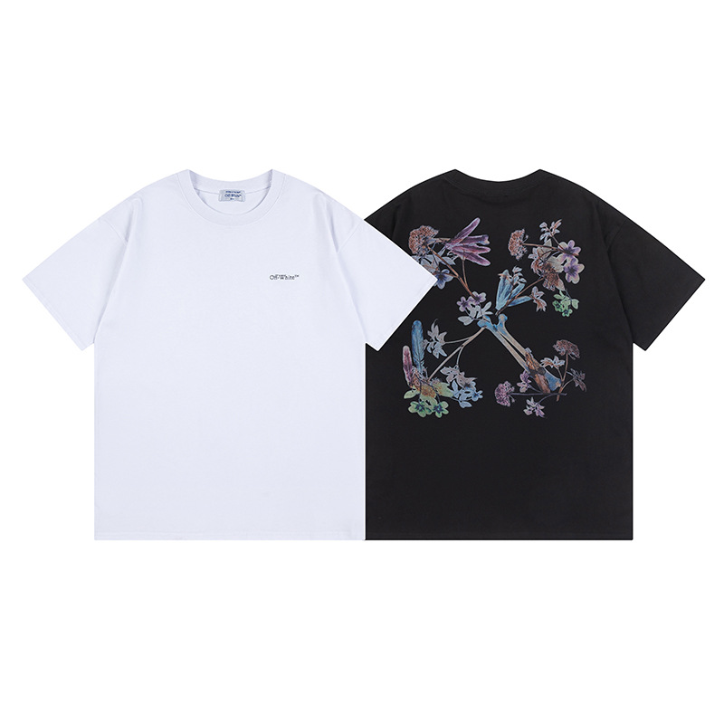 Camiseta de Algodón de Manga Corta con Estampado de Flecha, Corte Holgado | Diseño Transpirable