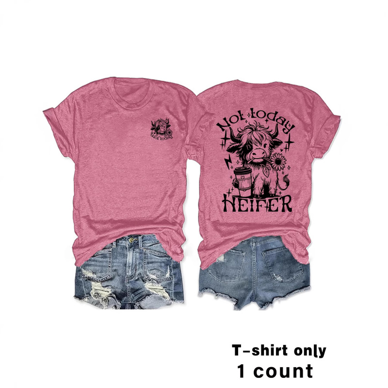 European and American Style Round Neck Short-Sleeve Women's T-Shirt with Western-Style Print, New Summer Comfortable T-Shirt, Cross-Border Hot Sale European and American Style Round Neck Short-Sleeve Women's T-Shirt with Western-Style Print, New Summer Comfortable T-Shirt, Cross-Border Hot Sale