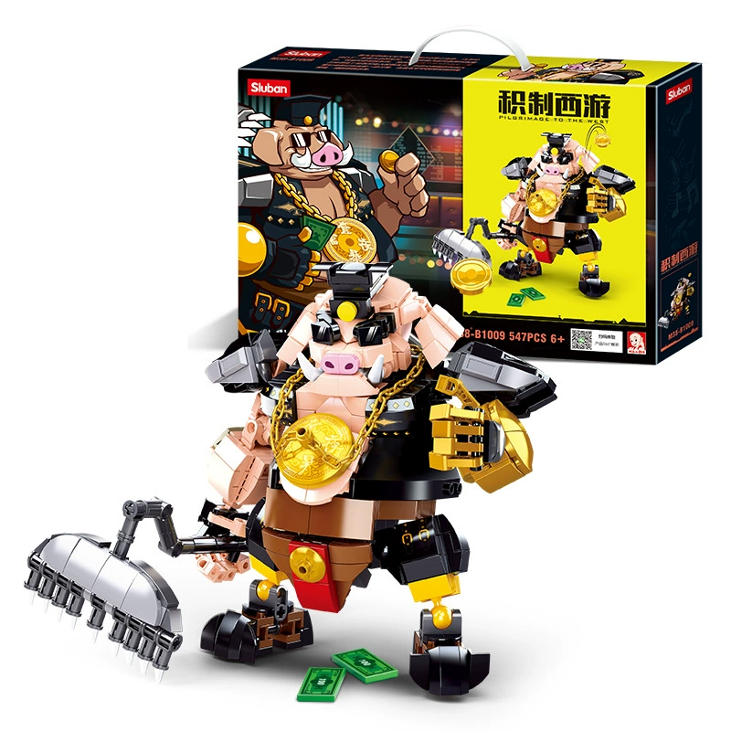 Совместимо с конструктором Lego Small Grain Journey to the West Series Mecha Building Blocks Boy Plugs с моделью быка-демона Сунь Укуна Чжу Бацзе