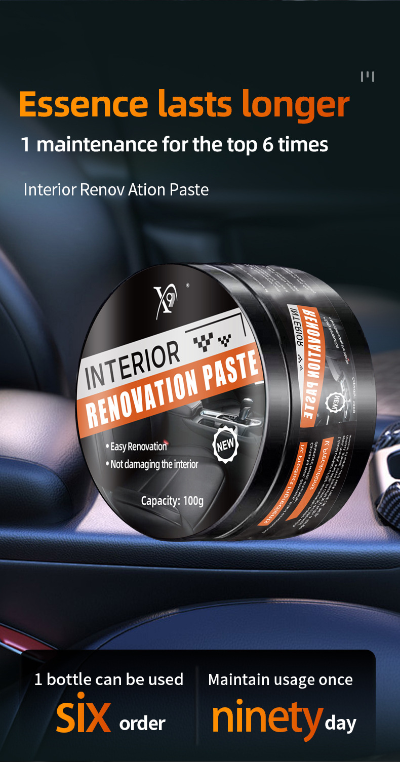 Car leather polishing paste, interior seat maintenance wax, stain remover, refurbishing anti-aging coating paste, cross-border Amazon