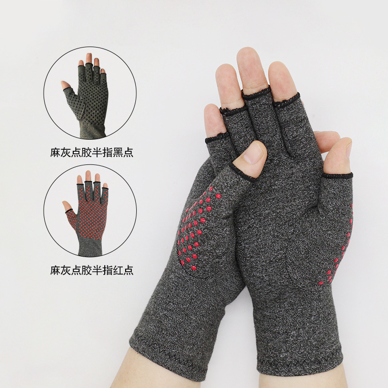 Piding antideslizante transfronterizo presión guantes de medio dedo entrenamiento de articulaciones rehabilitación deportes al aire libre fitness guantes de ciclismo al por mayor
