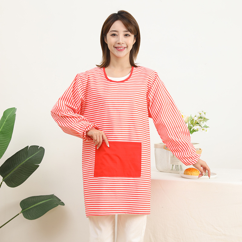 Cocina casera de estilo coreano delantal de cocina de manga larga de las mujeres lindas de alta gama ropa de trabajo antiincrustante para el trabajo y la restauración de la cintura