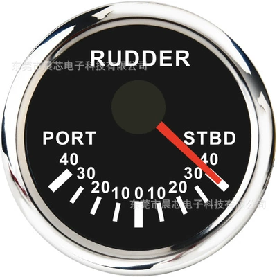 52mm Rudder Angle Gauge Ship Rudder Angle Indicator Yacht Fishing Boat 12V/24V Pointer Rudder Angle Meter (Other vehicle instruments) - cx6025-black-plate-red-light