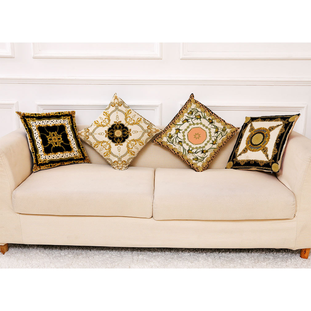 亚马逊eBay新款艺术花纹棉麻抱枕套 汽车抱枕 办公室午睡抱枕批发