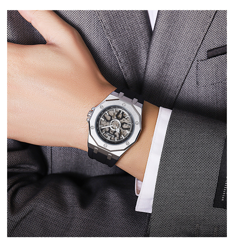 Yeni Saat Erkekler İçin Mekanik Otomatik Aydınlatmalı Saat Üst Düzey Moda Mekanik Saat_voghion.com