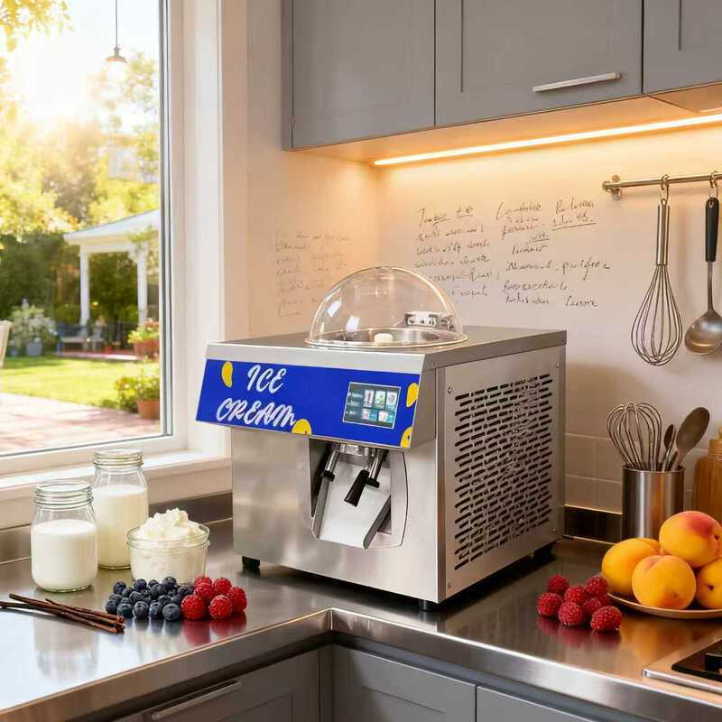 Ultra-Quiet Commercial Desktop Ice Cream Machine, Professional Equipment for Hard Ice Cream/Italian Ice Cream, Stable Output