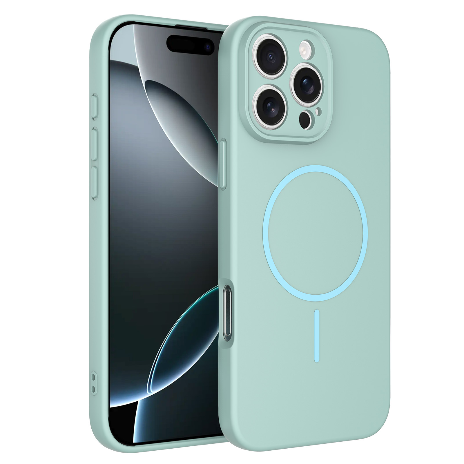 Magsafe para Apple 16 ProMax elegante caja de color sólido TPU + PC fina bobina N52 todo incluido