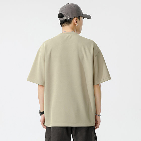 Short-sleeved T-shirt Men's 2023 Summer New Korean-style Fashionable Graffiti Printed Loose Round Neck Half-sleeved Base Shirt