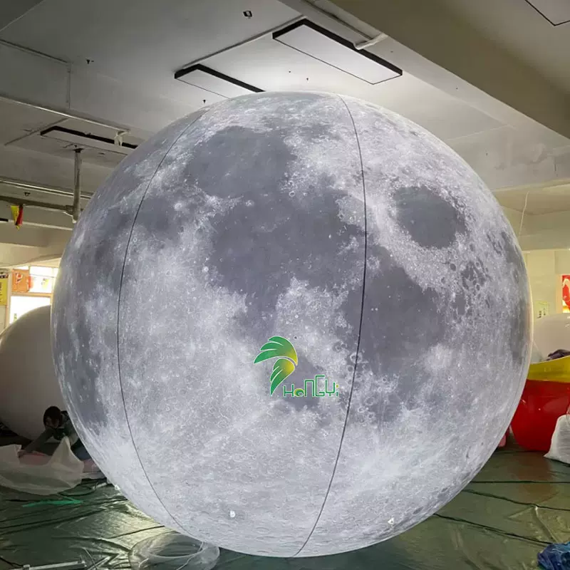 厂家直销PVC充气月球气模LED灯光八大行星模型大型充气星球飘空球