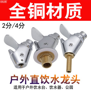 Copper outdoor direct drinking water faucet press spray faucet public drinking water table water purification 2 points inner wire 4 points outer wire
