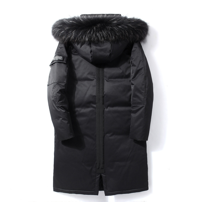 Men's Down Jacket Winter Mid Length With Fleece Collar Warm Coat_voghion.com
