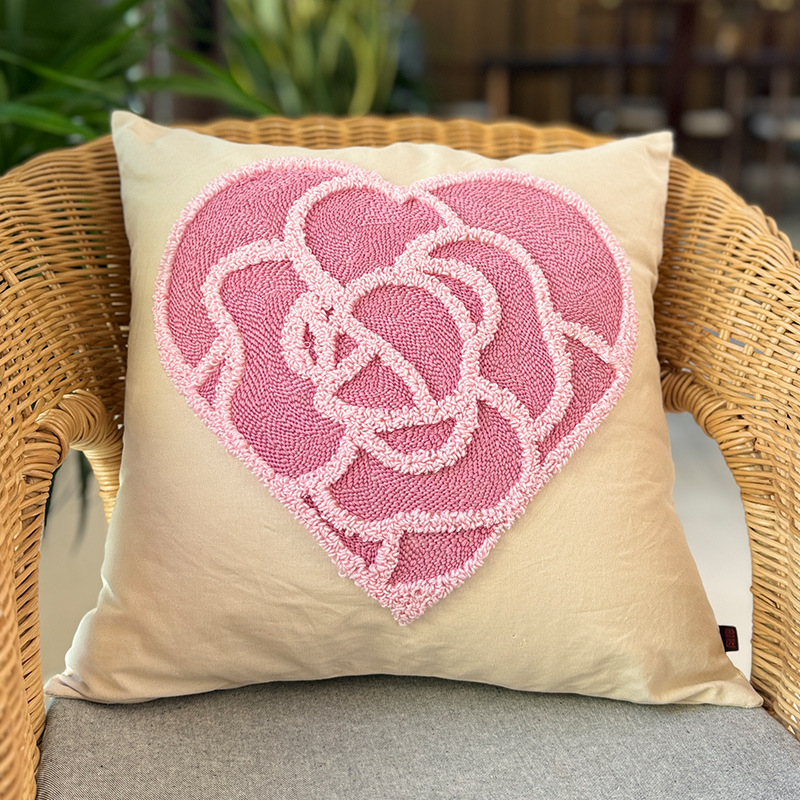 Nuevo tipo de funda de almohada de ruso bordado Lu bordado mano flor estereoscópica funda de cojín de sofá