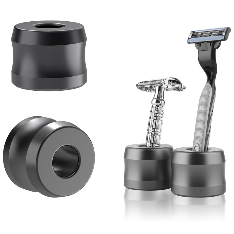 Safety Razor Stand, Aluminum Alloy, Suitable for Men's Shaving, for Bathroom Countertop, Silver Razor Holder