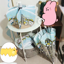 日系吉伊卡哇可爱学生儿童折叠加厚长柄透明全自动雨伞卡通女学生