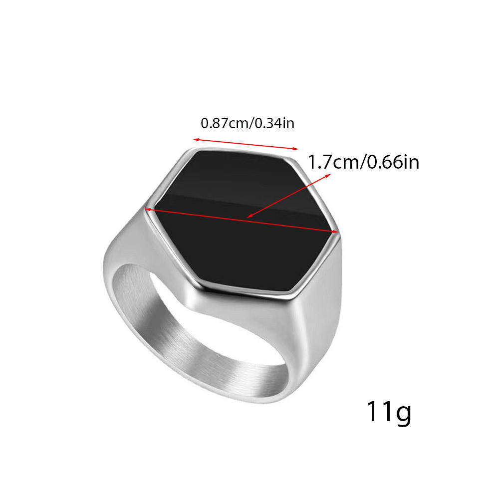 Vintage Style Classic Style Geometric Titanium Steel Polishing Unisex Rings Men Signet Rings display picture 1