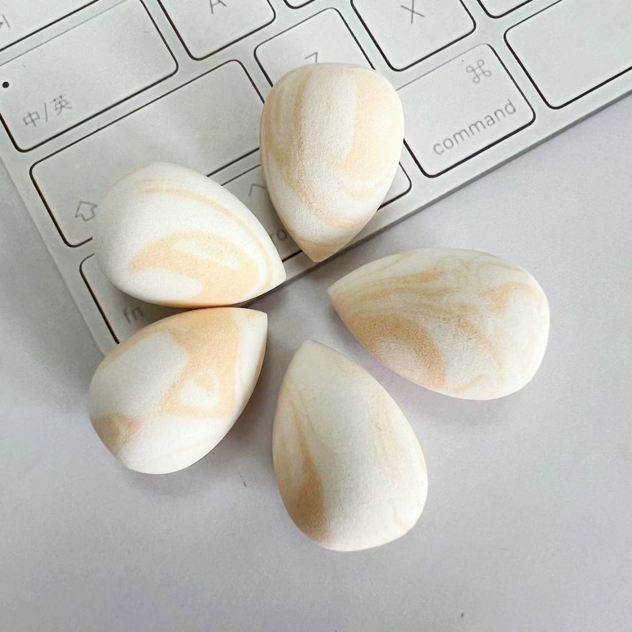 Cosmetic sponge, drop-shaped two-color small, 2 × 3 cm – soft makeup blending sponge