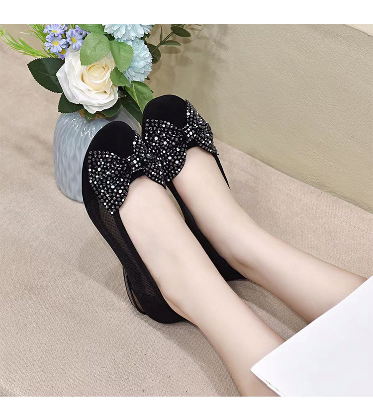 Giày bệt nữ da thật mũi tròn lưới thoáng khí đế bằng — Lưới da cừu 2.5 cm chi tiết 5