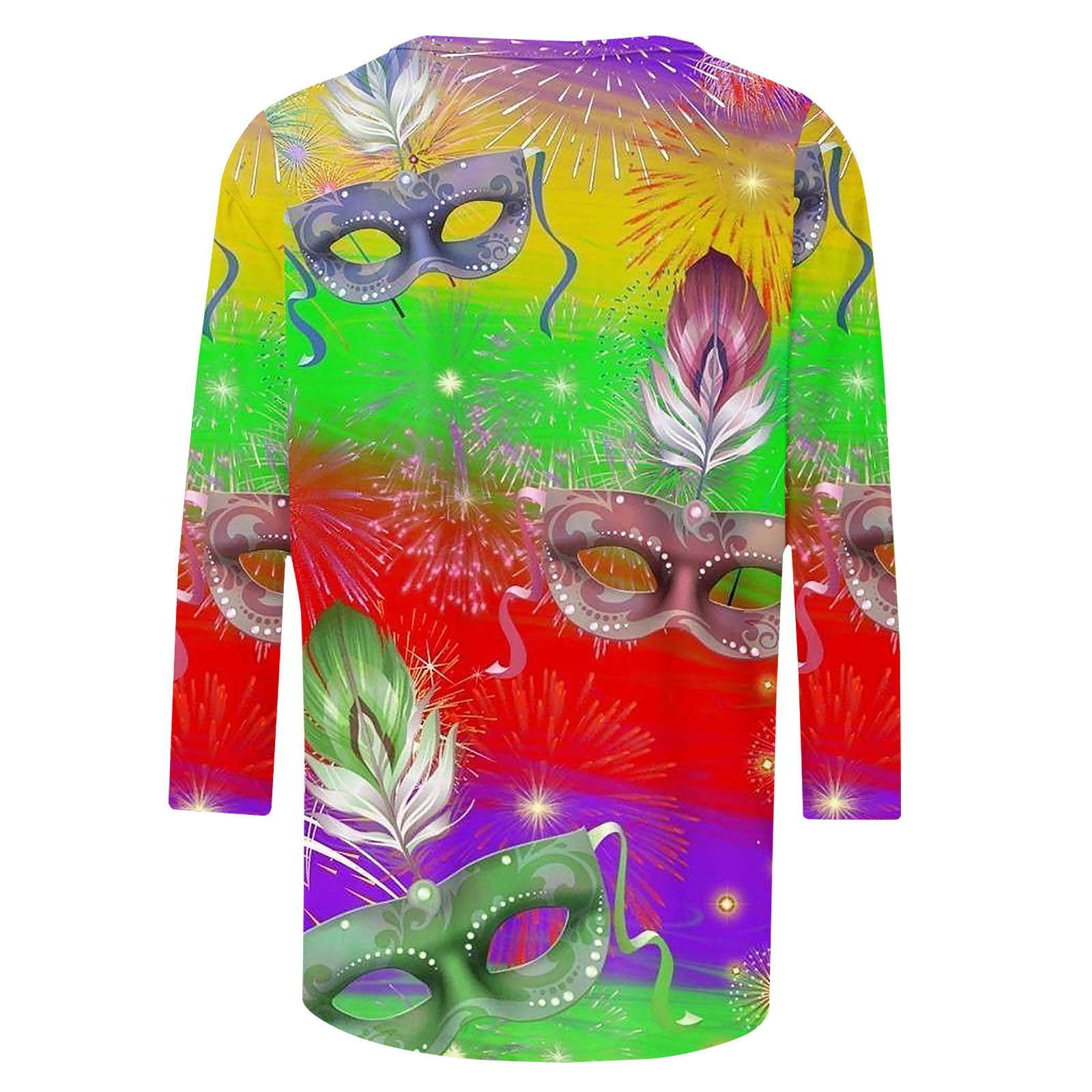 Nuova maschera a tema carnevalesco con stampa digitale trendy, girocollo, manica a 3/4_voghion.com