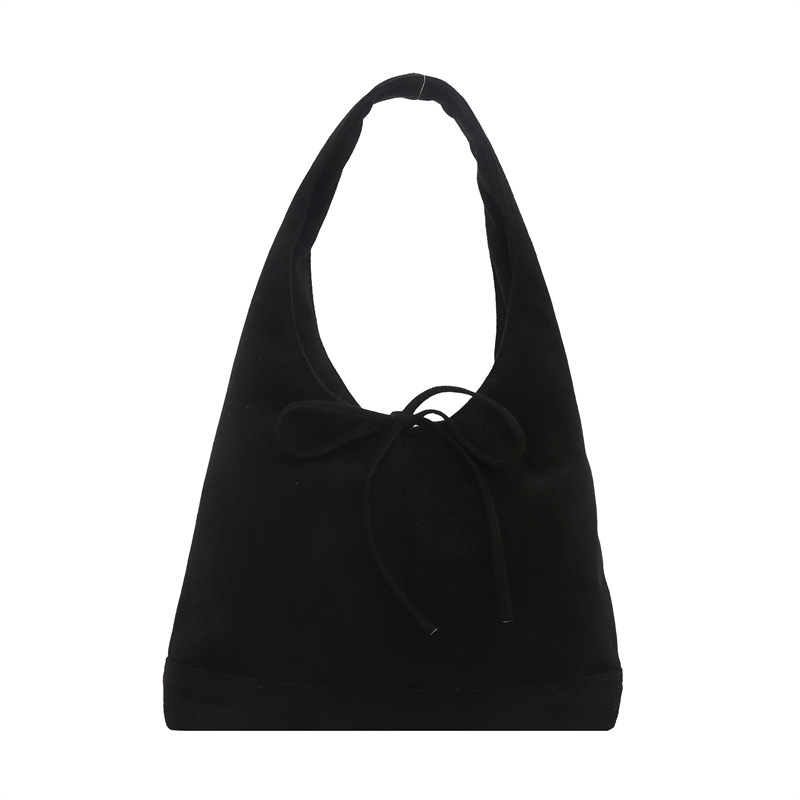 Lazos de nicho coreano estilo de moda ocio retro gamuza viaje de hombro único arco axilar bolsa de moda