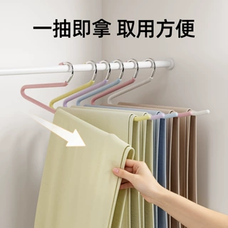 彩虹鹅型裤架挂裤子专用衣架裤夹子家用无痕防滑衣柜收纳挂架神器