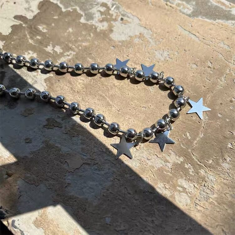 Women'S Gender Tassel, Plating Design Y2K Star Alloy Ball Chain Choker Wholesale