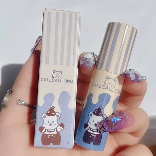 2024 three-pack new Hug Bear matte matte lip mud lip glaze lipstick student affordable cross-border lip glaze