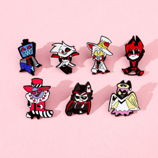 Personalized Hell Inn Cartoon Character Metal Badge Anime Alloy Oil Drop Brooch Versatile Backpack Clothing Accessories