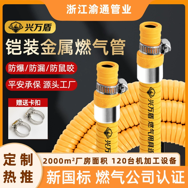 Новый национальный стандартный соединительный шланг для газовых труб, для сжиженного и природного газа, металлический бронированный, для газовых плит, антикоррозийный и взрывозащищенный