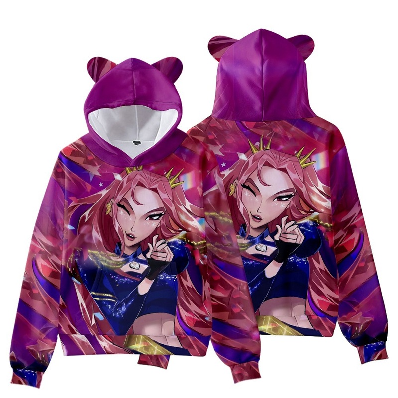 3D新品电影KPop Demon Hunters猎魔女团猫耳朵带帽卫衣成人儿童装|undefined