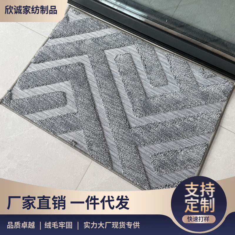 Nuevos productos de peluche tallados en la puerta alfombra de piso dormitorio cama alfombra de pie puerta de baño alfombra de absorción de agua lujosa viento ultra suave image 7