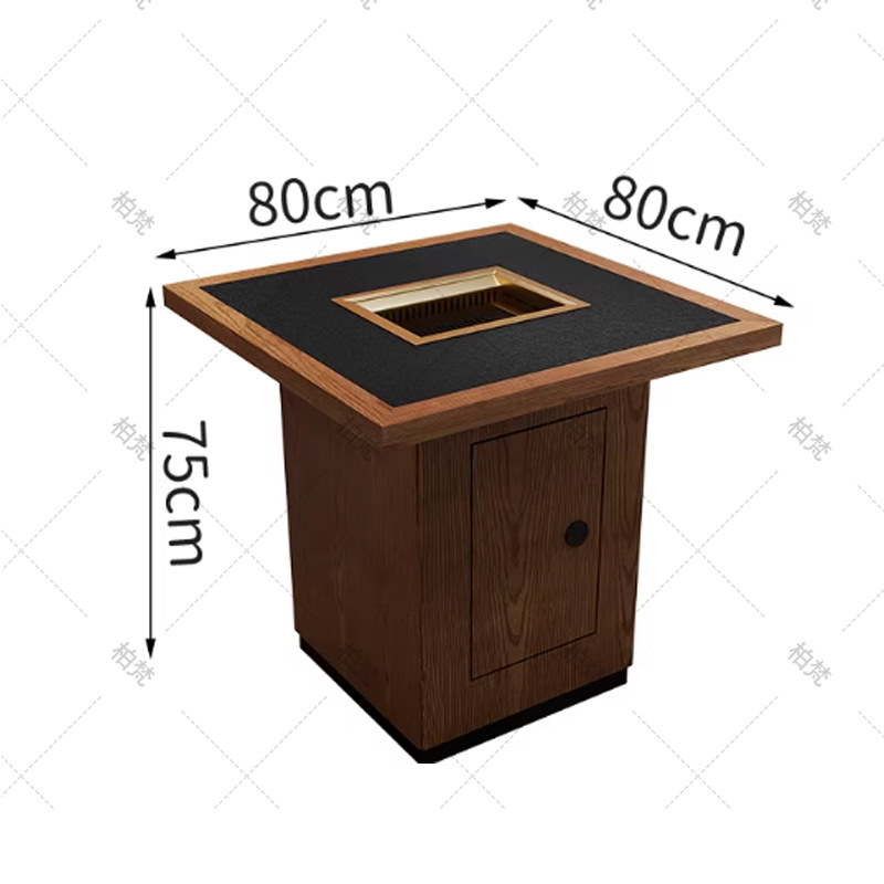 Mei Guoyun Guichuan Mountain Wildwind Restaurant tarjeta de mesa de mármol de madera maciza olla caliente silla estufa electromagnética integrada comercial