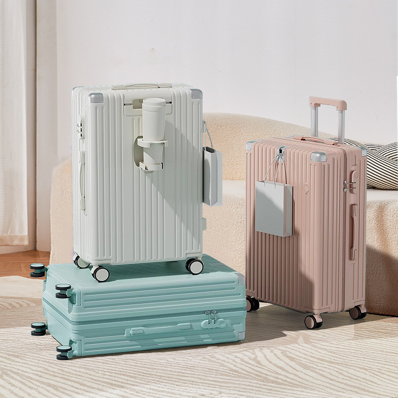 20 pulgadas, maletero y mujer, maleta roja ultra silenciosa, robusta y duradera, 24 contraseñas de viaje, maleta de embarque de cuero.