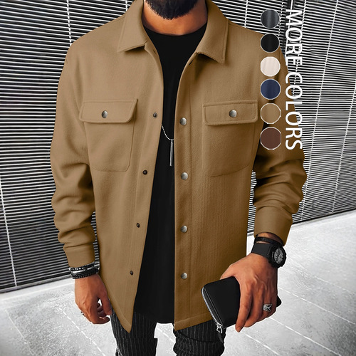 New 26 European and American Style Collar Jacket Loose Casual Flannel Work Jacket