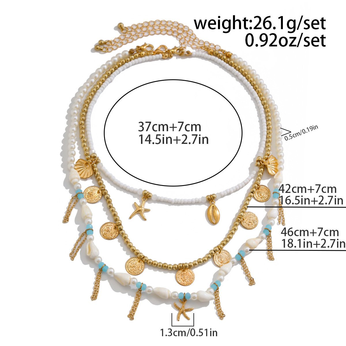 29g Weight Alloy Pendant Material Necklace Classification Hawaiian Vacation Geometric CCB Imitation Pearl Alloy Wholesale Necklace