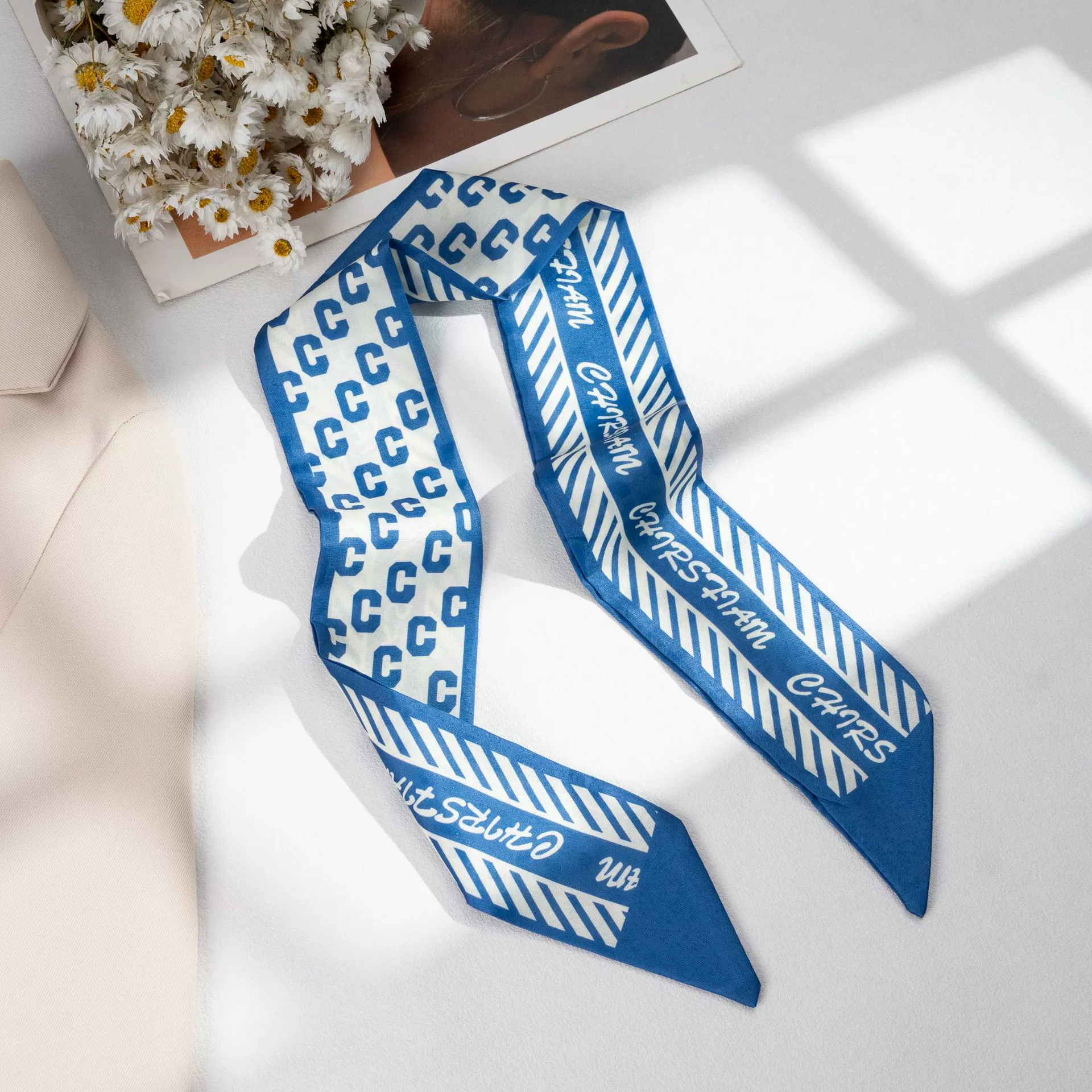 Silk Scarf Hairband (Suhang) long streamer 89×3.8 cm, lightweight gift box option