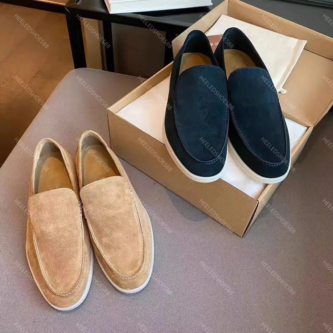 Qadın dəri loafer ayaqqabı - yay üçün rahat slip-on
