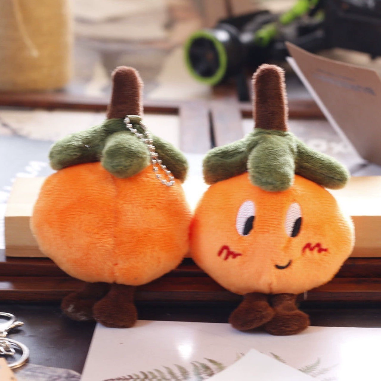 Мультфильм счастливый оранжевый плюшевый кулон ins милый маленький оранжевый брелок украшения кукла сумка аксессуары