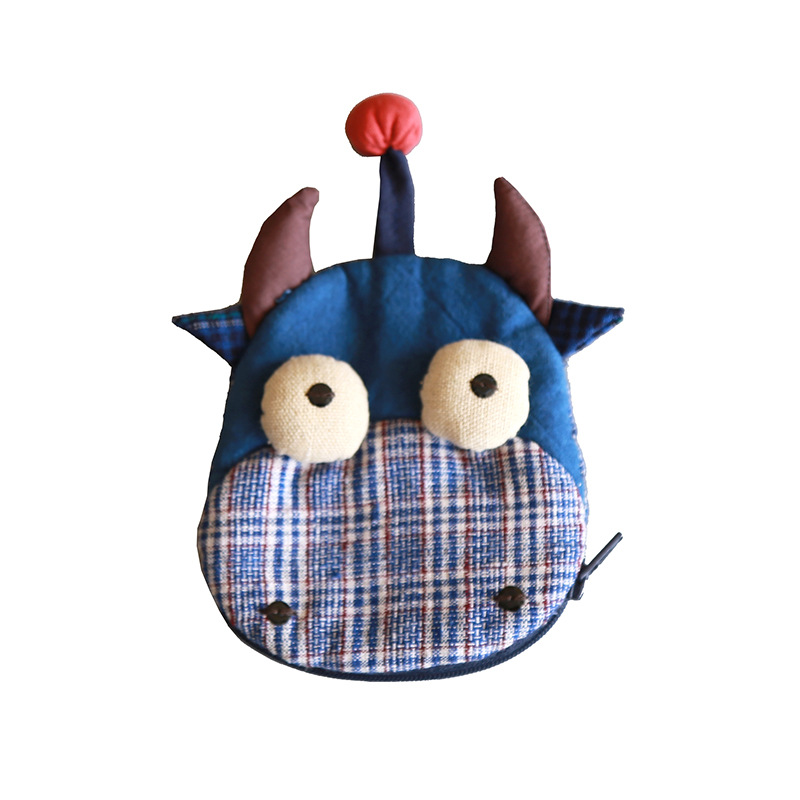 布茗堂土布キーバッグ小銭入れ両用底ファスナーアニメ動物