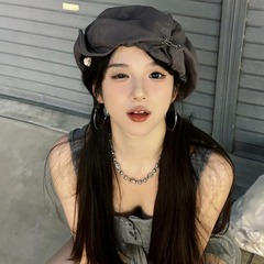 韓国版の大きい版は顔の小さい日系の文芸の帽子の女性の街頭の復古の大きい頭の周りの画家のベレーの帽子の八角の帽子の潮を現します。