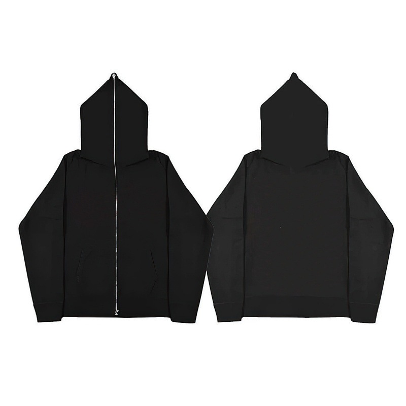 Solid color cross-border sweatshirt supply, full-zip hooded sweatshirt, men's blank zip-up hooded sweatshirt, in stock