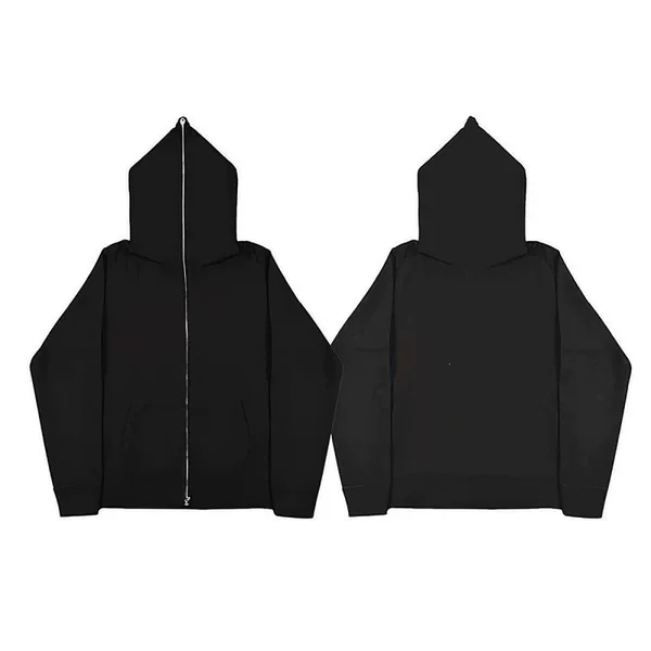 Solid color cross-border sweatshirt supply, full-zip hooded sweatshirt, men's blank zip-up hooded sweatshirt, in stock