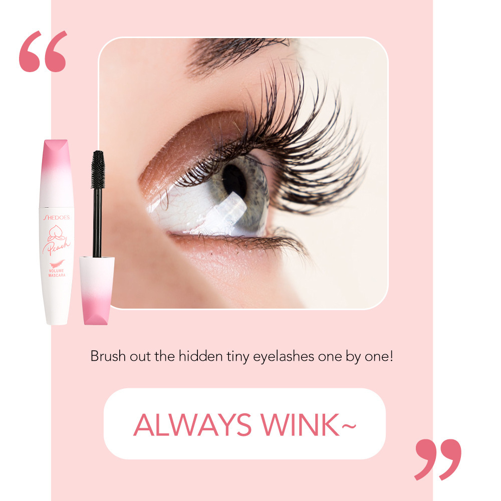 Maquillaje transfronterizo SHEDOES melocotón rímel duradero impermeable fácil de quitar a prueba de sudor no floreciente grueso alargado