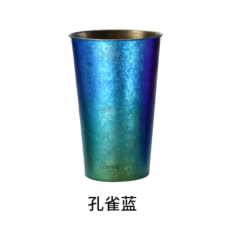 Taza de titanio taza de agua de titanio puro Luz de lujo bebiendo cerveza café leche pareja Taza regalo de alta gama Taza artística de alto aspecto