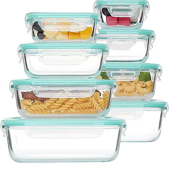 8-piece Glass Preservation Box suit High Borosilicate Lunch Box 4-piece Set Amazon Pauline Safe Packaging Glass Bowl