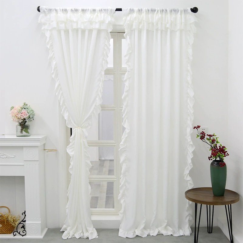 Шторы Sky Velvet — прозрачный белый, кружевная кромка, готовые панели (100×130,100×200,140×260)