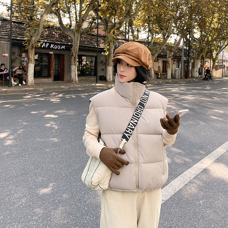 正反两面穿立领时尚棉马甲女短款2025年新款坎肩背心外套上衣女装|undefined