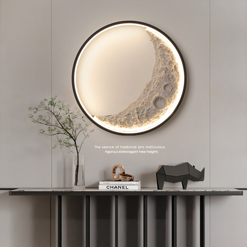 Internet celebrity moon wall lamp  new creative background wall decorative lamp living room bedroom wall lamp crescent lamp