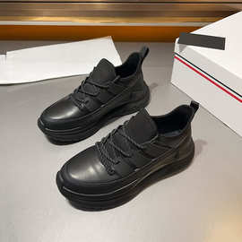 2025春季新款欧洲站男鞋厚底增高老爹鞋轻便透气百搭运动休闲鞋男